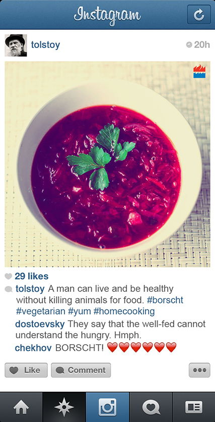 Tolstoy borscht Instagram